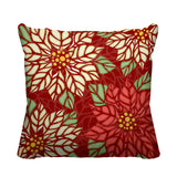 Poinsettia Floral Reversible Indoor/Outdoor Square Pillow