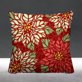 Poinsettia Floral Reversible Indoor/Outdoor Square Pillow
