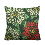 Poinsettia Floral Reversible Indoor/Outdoor Square Pillow