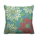 Poinsettia Floral Reversible Indoor/Outdoor Square Pillow