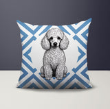 Poodle Dog  Indoor/Outdoor Reversible Square Pillow