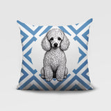 Poodle Dog  Indoor/Outdoor Reversible Square Pillow
