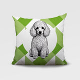 Poodle Dog  Indoor/Outdoor Reversible Square Pillow