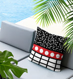 Poptik Abstract Reversible Indoor/Outdoor Square Pillow