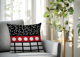Poptik Abstract Reversible Indoor/Outdoor Square Pillow