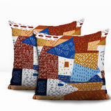 Praxies Patches Indoor/Outdoor Reversible Square Pillow