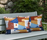 Praxies Patches Indoor/Outdoor Reversible Rectangular Pillow