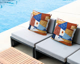 Praxies Patches Indoor/Outdoor Reversible Square Pillow