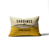 Sardine Tin Faux Linen Lumber Pillow
