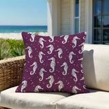 Barnon Seahorse Square Indoor/Outdoor Throw Pillow