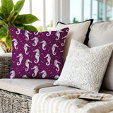 Barnon Seahorse Square Indoor/Outdoor Throw Pillow