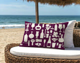 Hyatt Wine And Lumbar Indoor/Outdoor Throw Pillow