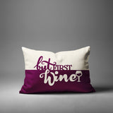 Stevenson But First Lumbar Indoor/Outdoor Throw Pillow