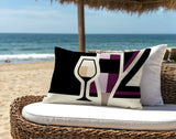Winefield Wine Bottle Lumbar Indoor/Outdoor Throw Pillow