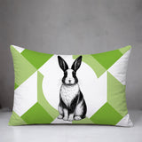 Rabbit Indoor/Outdoor Reversible Rectangular Pillow