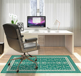 Rao low pile chair mat in Teal