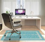 Rao low pile chair mat in Turquoise