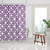 Raylan Geometric and Floral Shower Curtain in Amethyst