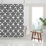 Raylan Geometric and Floral Shower Curtain in Black