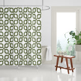 Raylan Geometric and Floral Shower Curtain in Cilantro