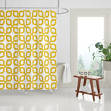 Raylan Geometric and Floral Shower Curtain in Dandelion