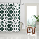 Raylan Geometric and Floral Shower Curtain in Emerald