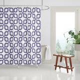 Raylan Geometric and Floral Shower Curtain in Iris