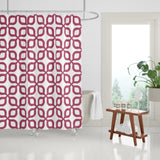 Raylan Geometric and Floral Shower Curtain in Magenta