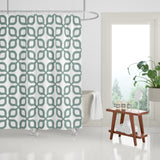 Raylan Geometric and Floral Shower Curtain in Mist