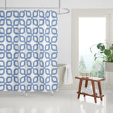 Raylan Geometric and Floral Shower Curtain in Periwinkle