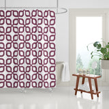 Raylan Geometric and Floral Shower Curtain in Plum