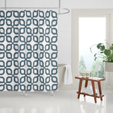 Raylan Geometric and Floral Shower Curtain in Slate
