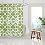 Raylan Geometric and Floral Shower Curtain in Spring Green