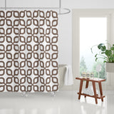 Raylan Geometric and Floral Shower Curtain in Taupe