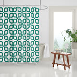 Raylan Geometric and Floral Shower Curtain in Teal