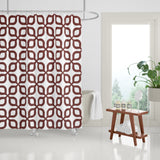 Raylan Geometric and Floral Shower Curtain in Terracotta