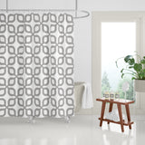 Raylan Geometric and Floral Shower Curtain in Trout