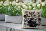 Rayo Rabbit Reversible Indoor/Outdoor Square Pillow in Beige - Size 20x20