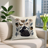 Rayo Rabbit Reversible Indoor/Outdoor Square Pillow in Beige - Size 20x20