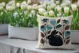 Rayo Rabbit Reversible Indoor/Outdoor Square Pillow in Emerald - Size 20x20