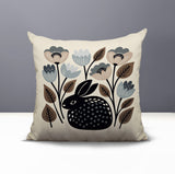 Rayo Rabbit Reversible Indoor/Outdoor Square Pillow in Gray - Size 20x20