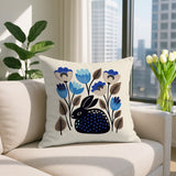 Rayo Rabbit Reversible Indoor/Outdoor Square Pillow in Navy Blue - Size 20x20