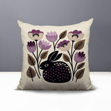Rayo Rabbit Reversible Indoor/Outdoor Square Pillow in Purple - Size 20x20