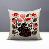 Rayo Rabbit Reversible Indoor/Outdoor Square Pillow in Red - Size 20x20