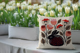 Rayo Rabbit Reversible Indoor/Outdoor Square Pillow in Red - Size 20x20