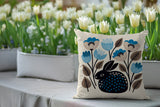 Rayo Rabbit Reversible Indoor/Outdoor Square Pillow in Turquoise - Size 20x20