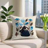 Rayo Rabbit Reversible Indoor/Outdoor Square Pillow in Turquoise - Size 20x20