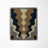 Rays Cotton Blend Blanket Throw in Blue, full view
