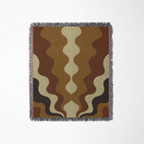Rays Cotton Blend Blanket Throw in Burnt Orange, full view