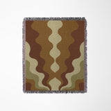 Rays Cotton Blend Blanket Throw in Chartreuse, full view